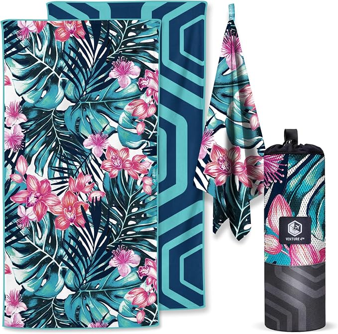 VENTURE 4TH Microfiber Beach Towel: Quick-Dry, Sandproof and Lightweight by VENTURE4TH
