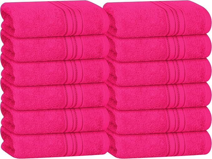 BOUTIQUO Ultra Soft Cotton Washcloths, Contains 12 Piece Face Cloths 12x12 inch by BOUTIQUO
