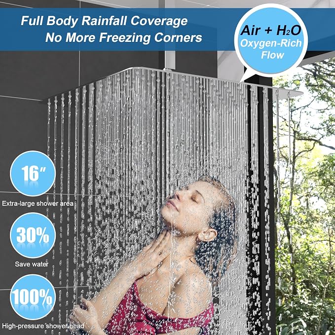 Enga Shower Jets System in Wall, 16 Inch Rain Shower Head - Image 3