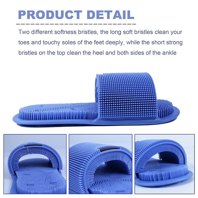 Shower Foot Scrubber with Non-Slip Suction Cups, Silicone Bristle Shower Foot - Image 5
