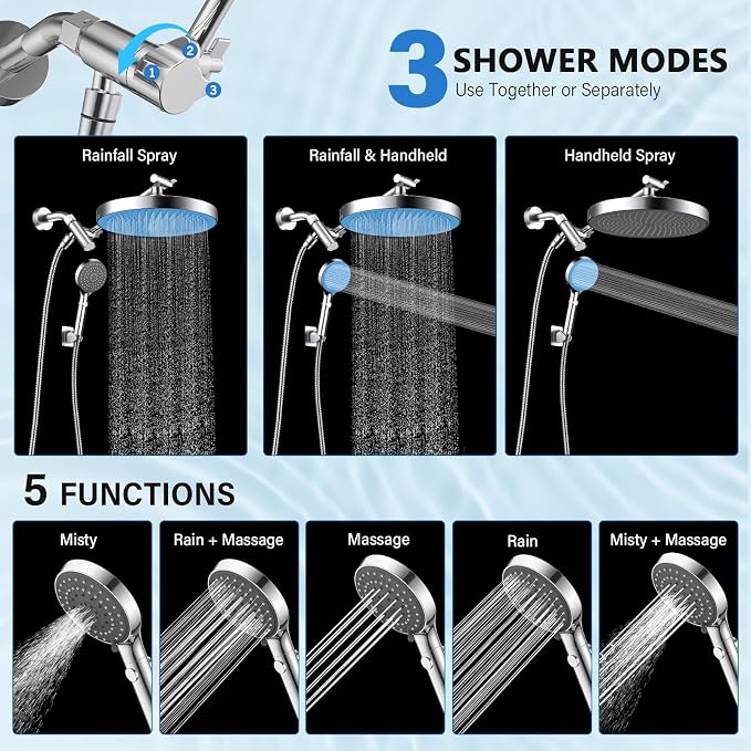 FASDUNT High Pressure Rain Shower Head - Image 2