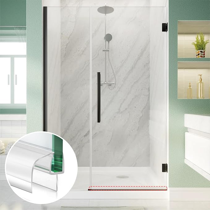 2-Pack Shower Glass Door Bottom Seal Strip, 36 Inch Long Clear PVC Seal Strips - Image 7