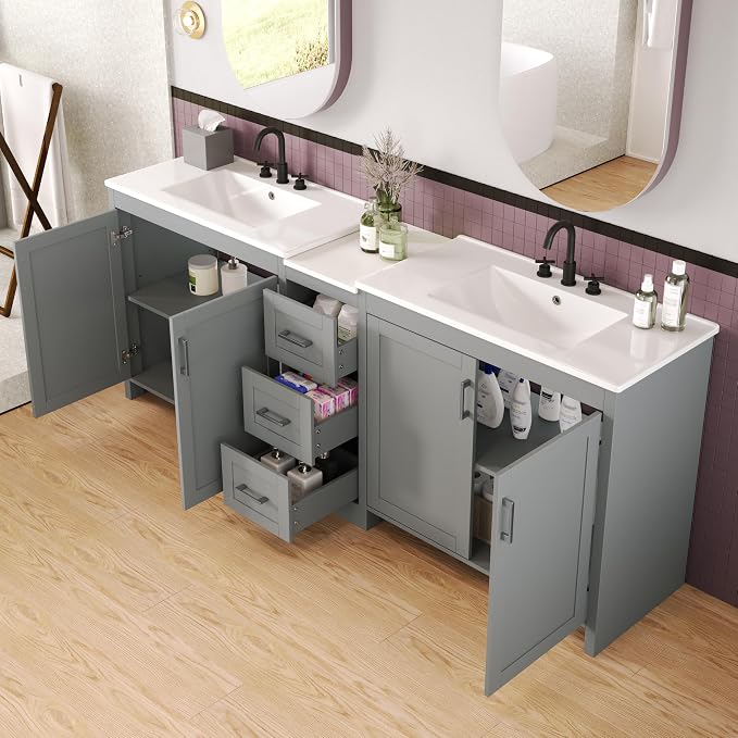 84" Double-Sink Bathroom Vanity - Image 3