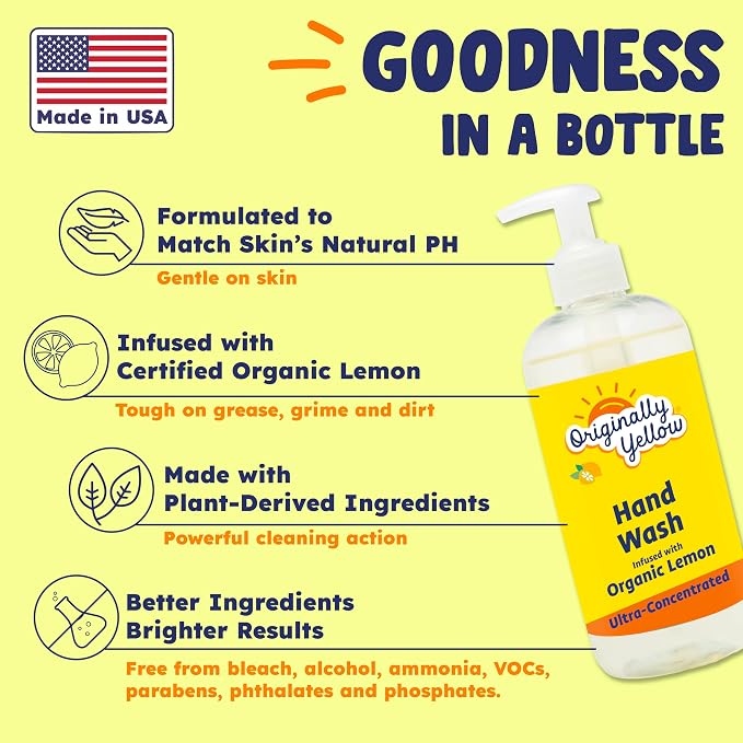 Originally Yellow Plant-Based Hand Soap All Natural Infused - Image 2
