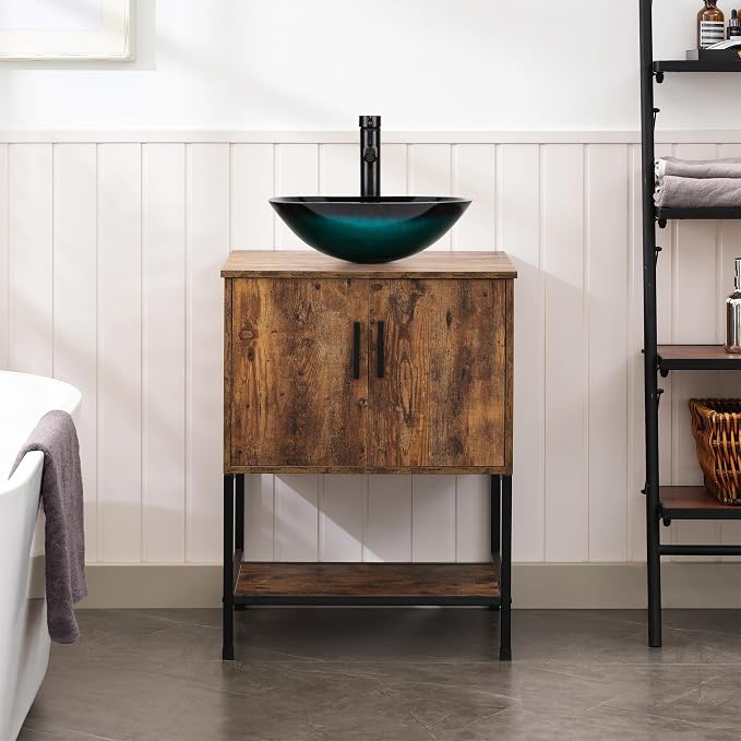 UEV 24" Antique Bathroom Vanity, Dark Brown Bathroom Vanity Set - Image 4