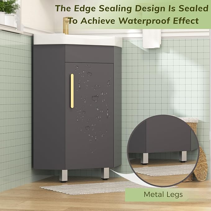 24" Corner Bathroom Vanity Sink Combo - Image 6