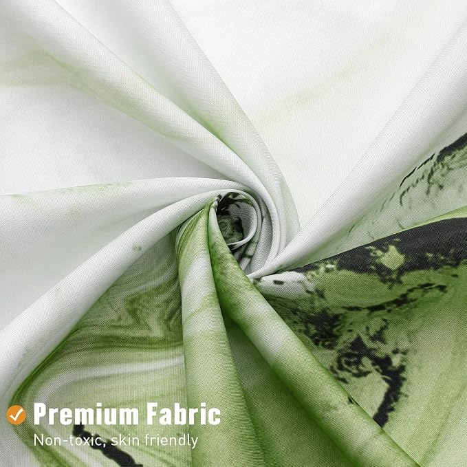 MitoVilla Sage Green Marble Shower Curtain, Modern Ombre Fabric Cloth Shower - Image 5