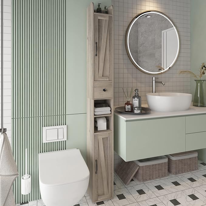 Bathroom Cabinet with Adjustable Shelf, Storage Cabinet by MaupvitFurniture