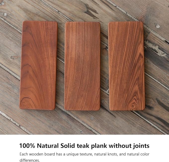 12.6"x5" Solid Teak Wood Riser & Tray - Image 9