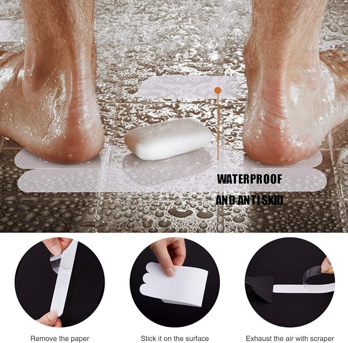 Anti Slip Shower Stickers, Safety Bathtub Strips Adhesive Decals - Image 4