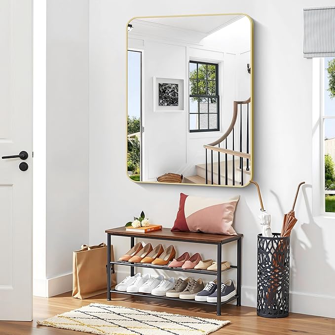 BONEWEI Gold Bathroom Mirror, 36x48 inch Wall Mirror - Image 6