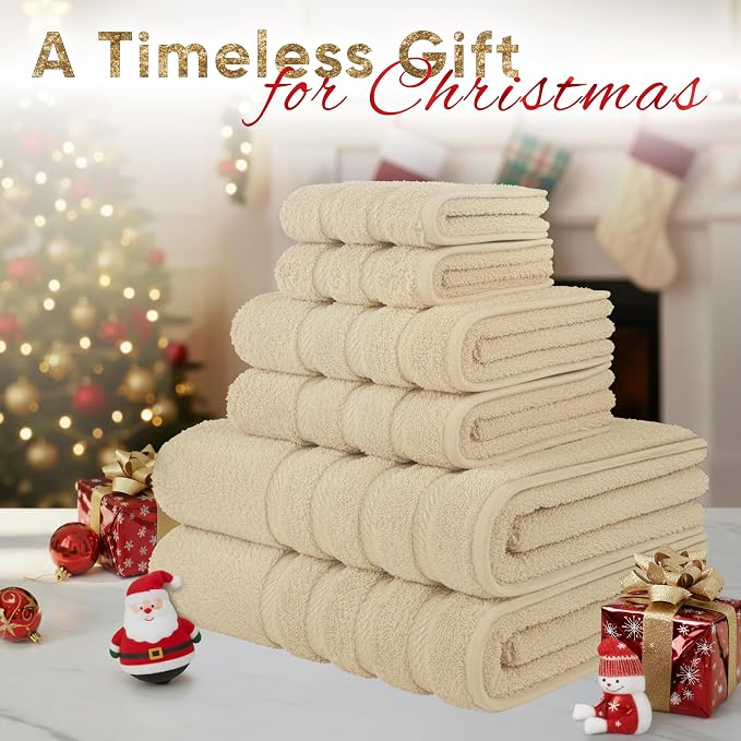 American Soft Linen Luxury 6 Piece Towel Set, 2 Bath Towels 2 Hand Towel 2 - Image 2