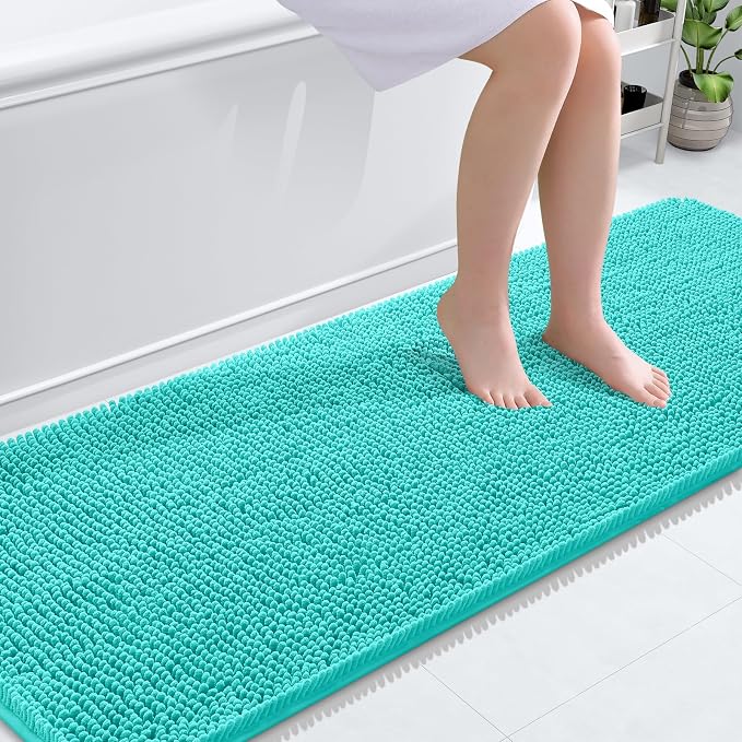 OLANLY Bathroom Rugs 70x24, Extra Soft Absorbent Chenille Bath Rugs, Rubber by OLANLY
