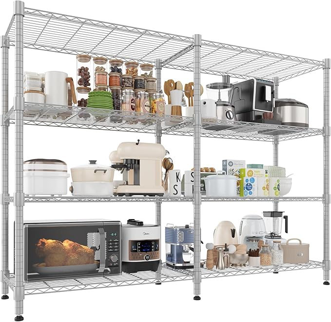 Homdox Heavy Duty Storage Shelves, 4 Tier Wire Shelving Unit, Adjustable Metal by HOMDOX