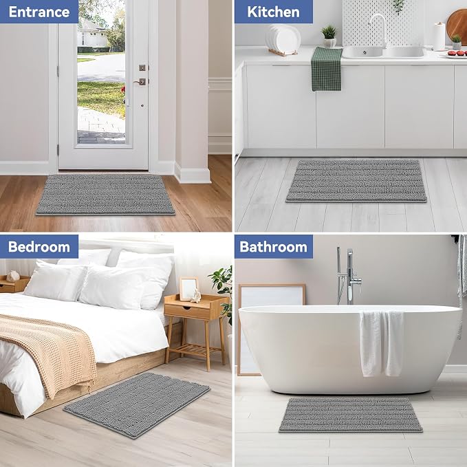 Bcoimo 36"×24" Chenille Bath Mat – Non-Slip - Image 7