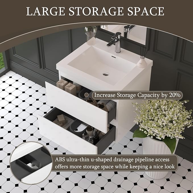 Modern 24" Floating Bathroom Vanity - Image 5