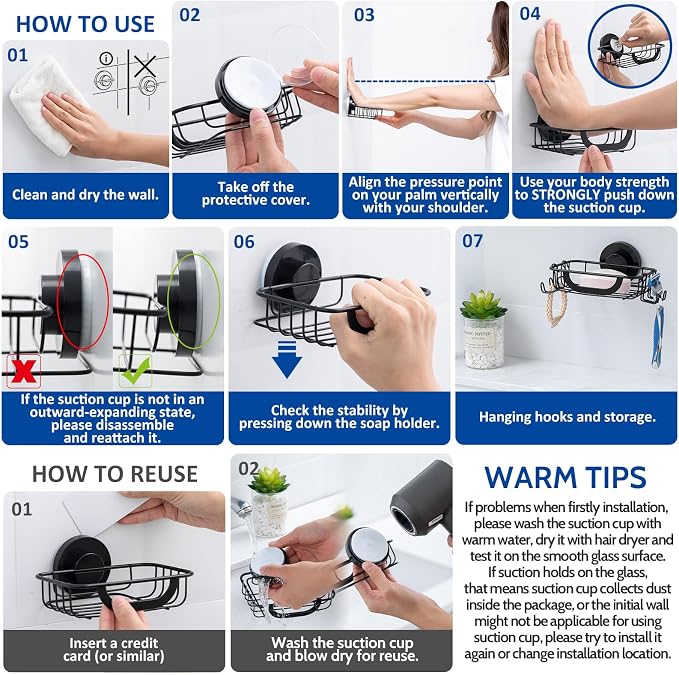 Soap Dish Bar Soap Holder Suction Cup - Image 2