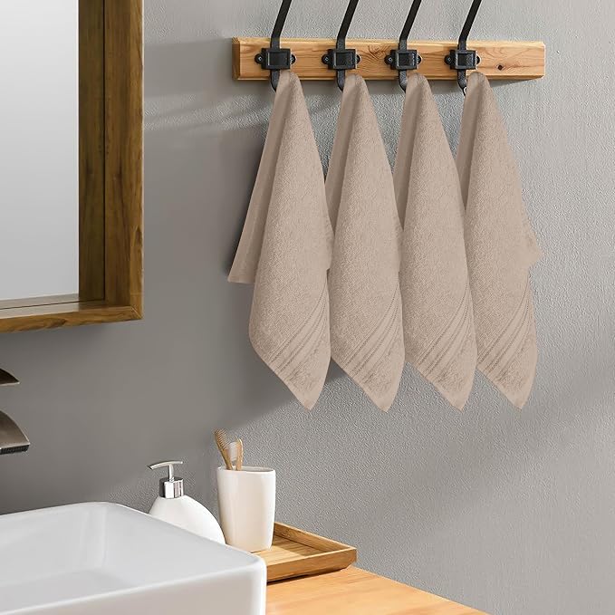 BOUTIQUO Ultra Soft Cotton Washcloths, Contains 12 Piece Face Cloths 12x12 inch - Image 5