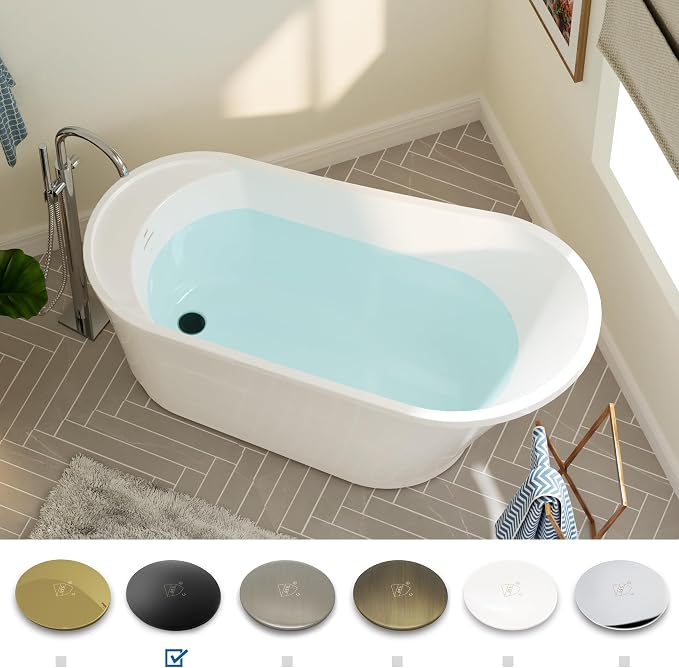 FerdY Langkawi 59" Acrylic Freestanding Bathtub, cUPC Certified, Matte Black - Image 3