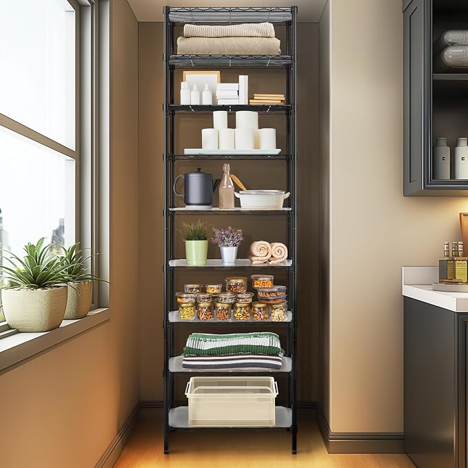 Finnhomy 9-Tier Wire Shelving Unit Adjustable Steel Wire Rack Shelving - Image 2