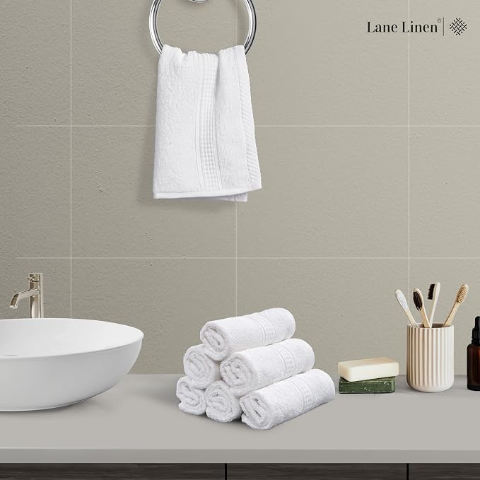 LANE LINEN 100% Cotton Washcloths 24 Pack - Image 2