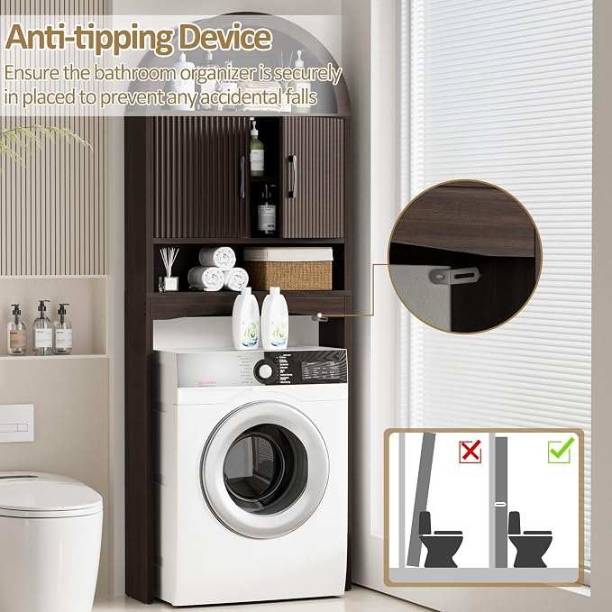 Spurgehom Over The Toilet Storage Cabinet, Bathroom Shelf Organizer Freestanding - Image 6