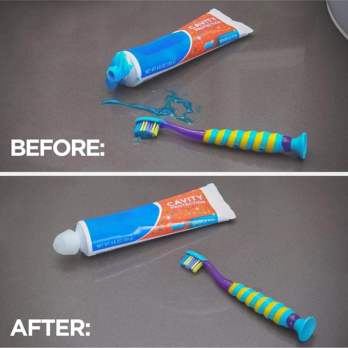 Chrome Cherry SqueezMe Self-Closing Toothpaste Caps, Silicone Lid - Image 5