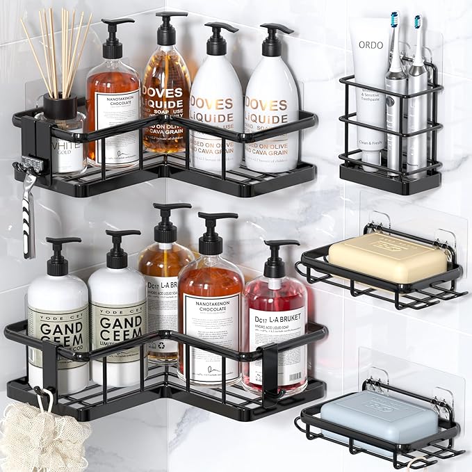 YASONIC Corner Shower Caddy, No Drilling Shower Shelf by YASONIC