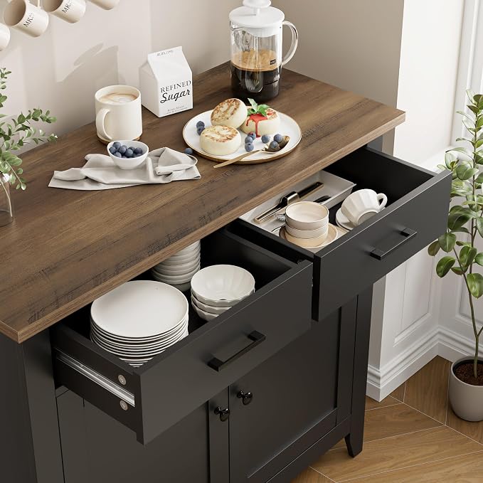 HORSTORS Kitchen Storage Cabinet, Modern Farmhouse Buffet Cabinet - Image 6