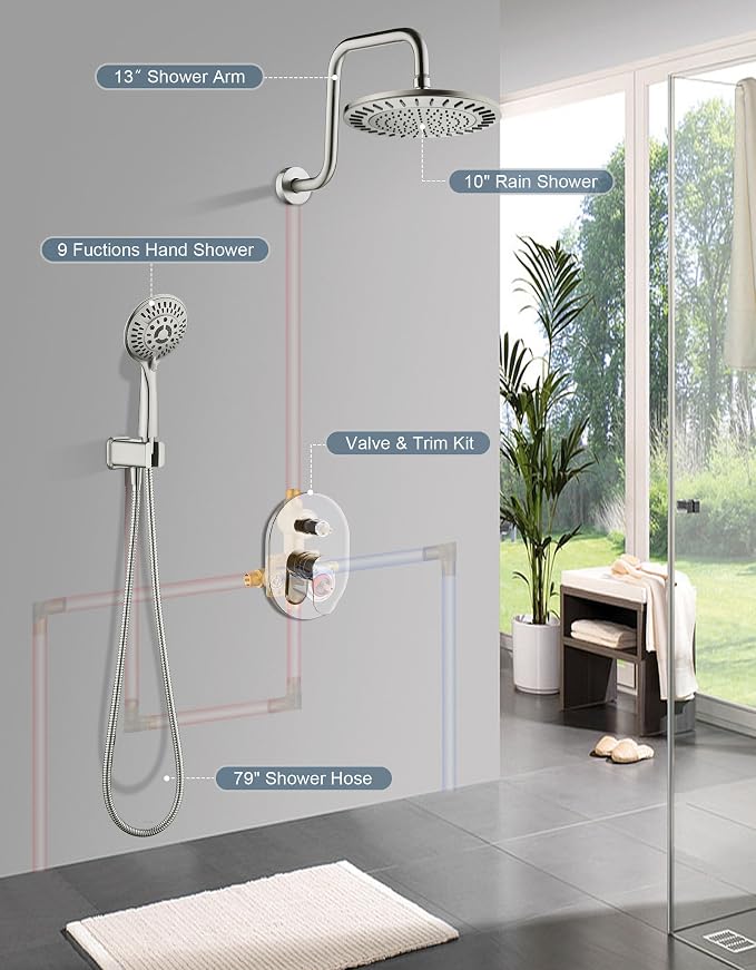BRIGHT SHOWERS Shower Faucet Set, Shower System - Image 3
