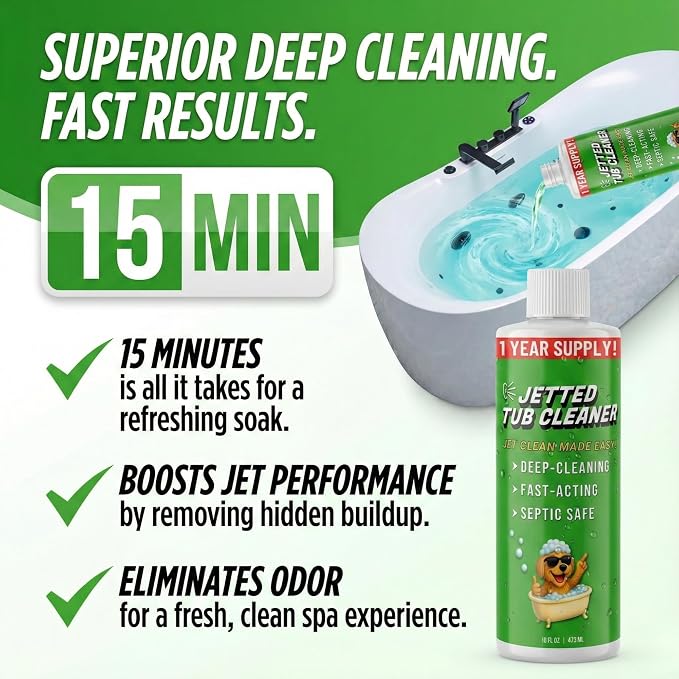 Jetted Tub Cleaner for Whirlpool & Jacuzzi Baths – Deep Jet Line & Pipe Flush - Image 2