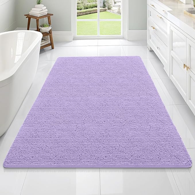 OLANLY Bathroom Rugs 70x46, Extra Soft Absorbent Chenille Bath Rugs, Rubber by OLANLY