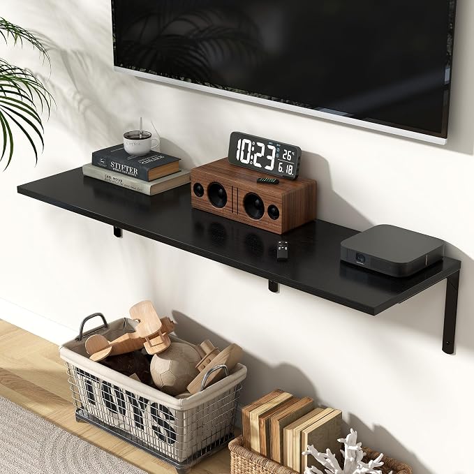 Fun Memories Floating Shelves for Wall, 12 Inch Deep Floating Shelves Set of 2 - Image 2