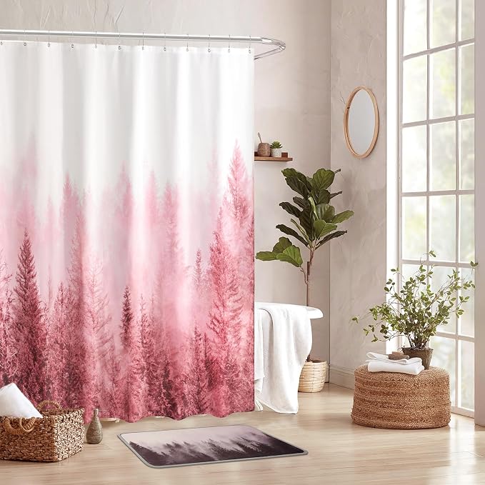 ORTIGIA Pink Shower Curtain - Image 8