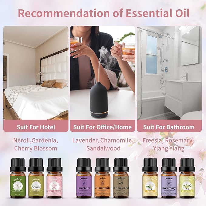 Yethious Cherry Blossom Essential Oil 10ML Set, Aromatherapy Oil - Image 7