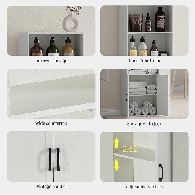 Tall Bathroom Storage Cabinet, Bathroom Floor Cabinet - Image 4