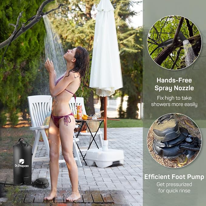 DR.PREPARE Portable Shower for Camping, 4/5 Gallons Camping Shower Bag - Image 3