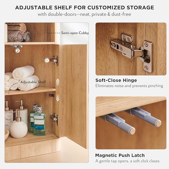 ACCOHOHO Modern Small Corner Cabinet - Image 3