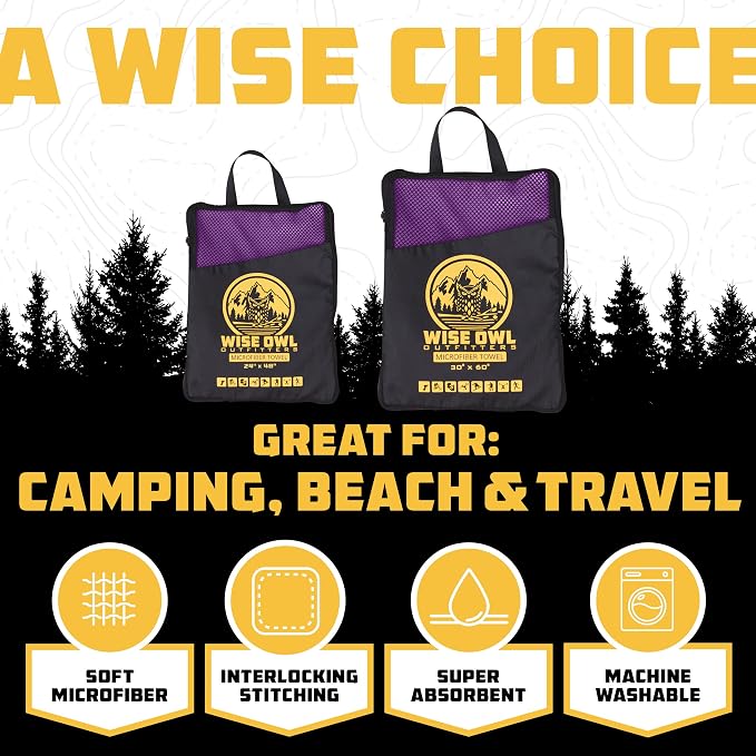 Wise Owl Outfitters Microfiber Camping Towel - Image 2