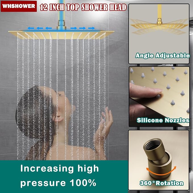 Brushed Gold Triple Shower Heads Shower System - Image 3