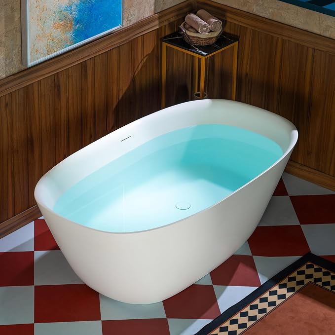 WOODBRIDGE 59" L x 32-5/8" W Luxury Contemporary Solid Surface Stone Resin - Image 2