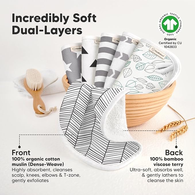 6-Pack Cotton Baby Washcloths for Newborn - Image 2
