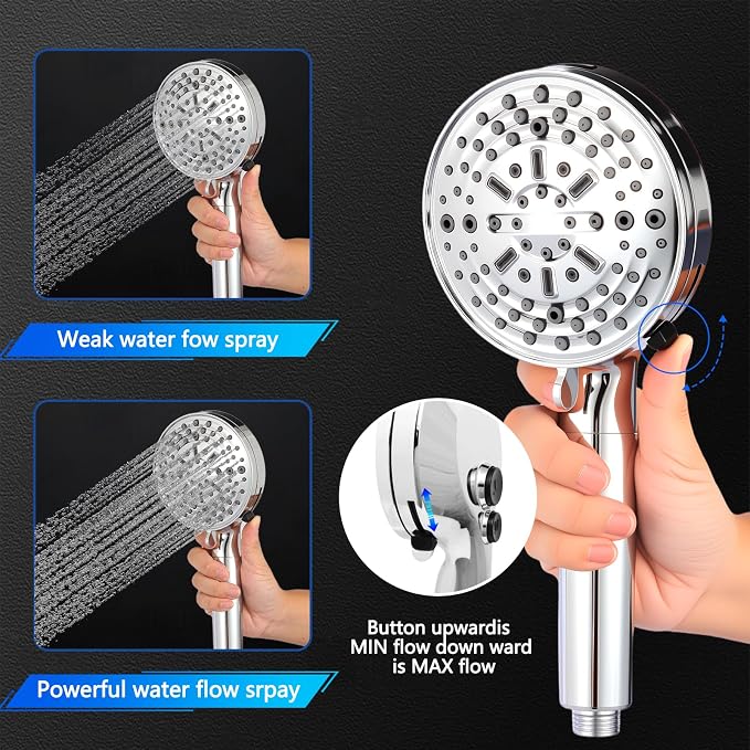 Filtered Shower Head with Handheld, adjustable water flow size, equipped with - Image 2