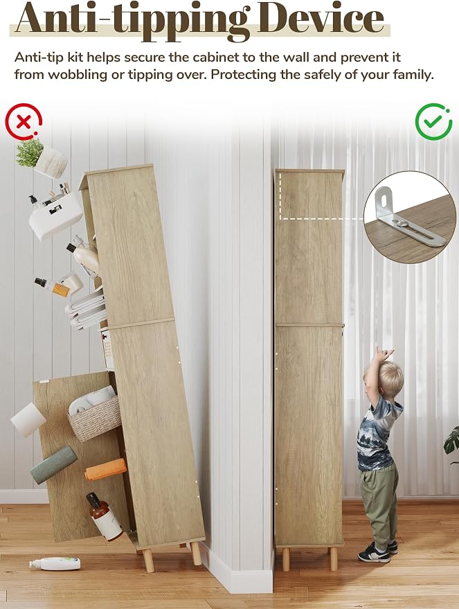 67'' Tall Bathroom Storage Cabinet - Image 6