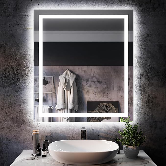 ISKM 32''x36'' LED Mirror for Bathroom Lighted Vanity Mirror for Wall Front by ISKM-IStillKeepMovin