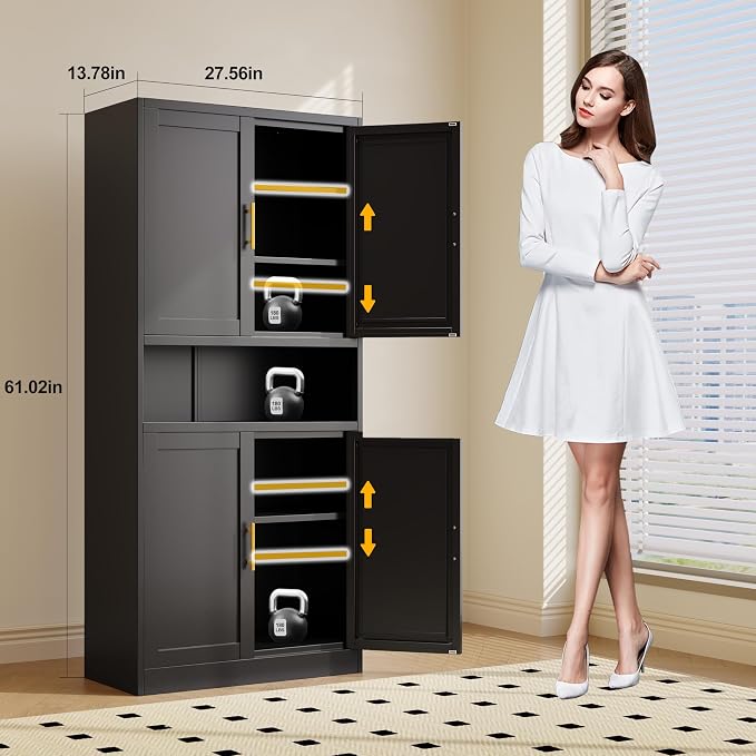 61.02" Tall Bathroom Storage, Kitchen Pantry Storage Cabinet - Image 3