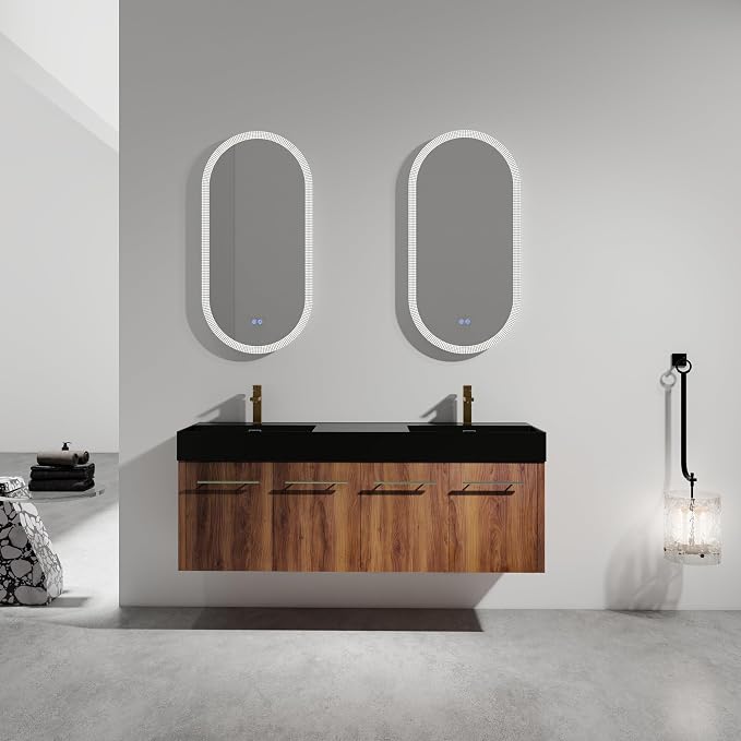 60” Wall Mounted Bathroom Vanity, Bathroom Cabinet by DOPERFE