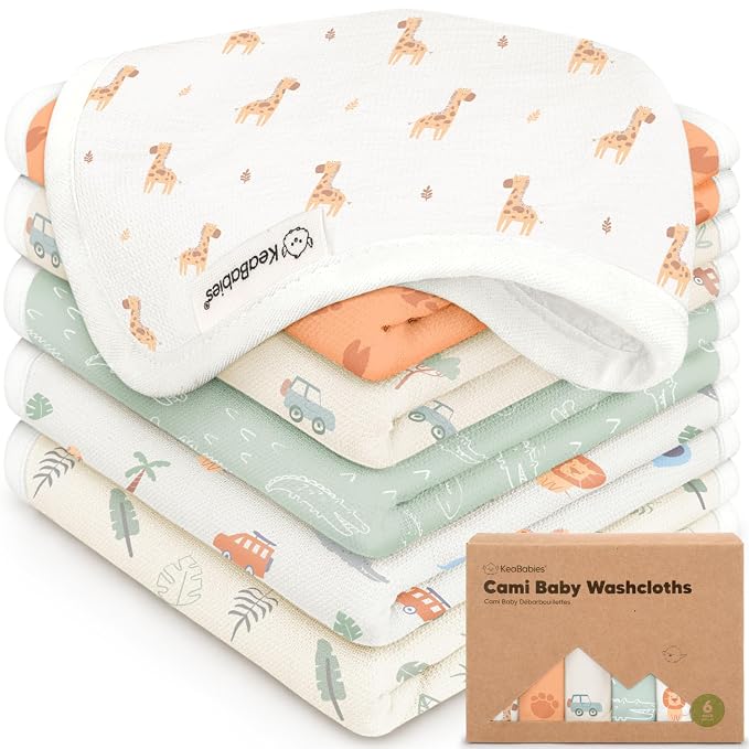 6-Pack Cotton Baby Washcloths for Newborn by KeaBabies