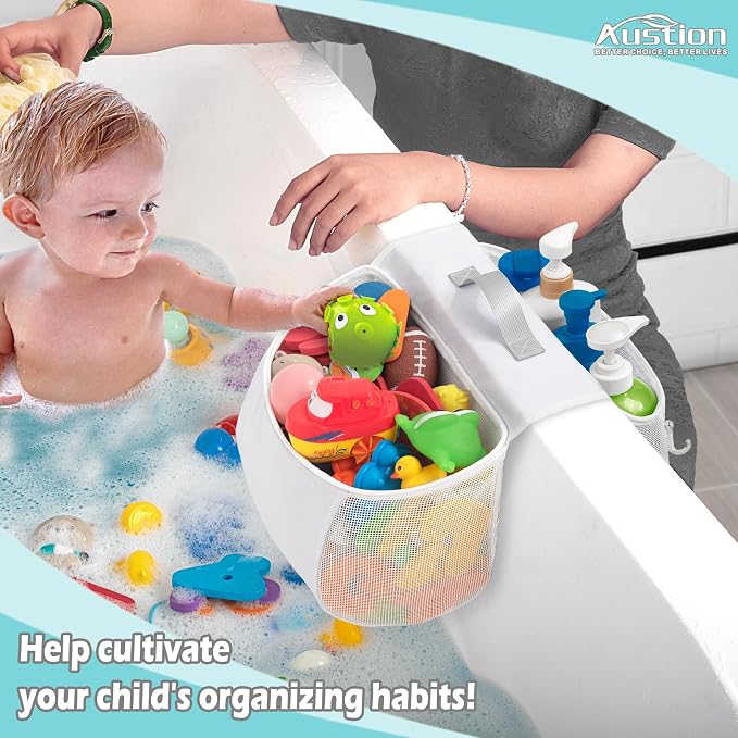 Saddle shape 2 Compartments Bath Toy Organizer, Easy Access - Image 4
