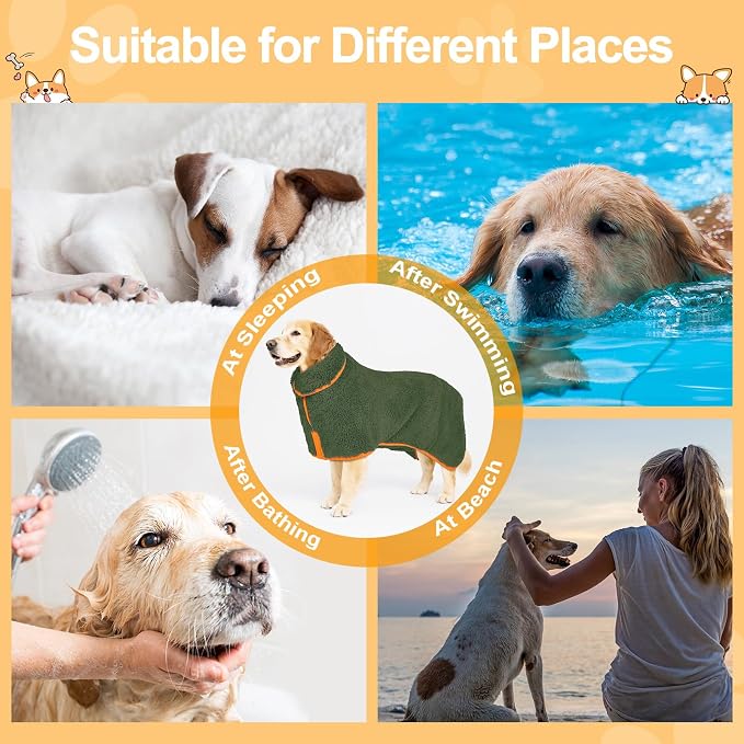 Bienbee Dog Bathrobe, Quick Drying Super Absorbent Dog Robes - Image 6